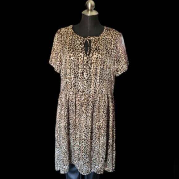 KAFFE Leopard Print Chiffon Dress NWT Sz XL - Picture 11 of 13